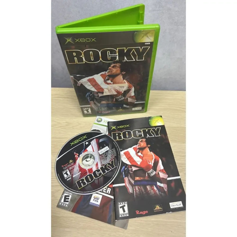 Microsoft Xbox 2002 Rocky With Manual.